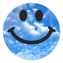 Sky Smiley Round Sticker
