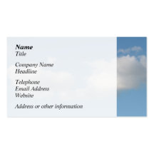 Sky with Clouds. Business Card Template