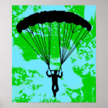 skydiver silhouette poster