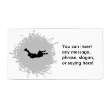 Skydiving Scribble Style Personalized Shipping Label