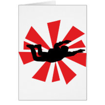 skydiving skydiver icon greeting card
