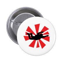 skydiving skydiver icon pinback button