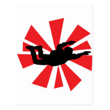 skydiving skydiver icon post cards