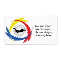 Skydiving Tricolor Emblem Shipping Labels