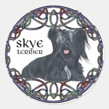 Skye Terrier in Celtic Knotwork Sticker