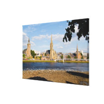 Skyline and river of quaint town of Inverness Canvas Prints