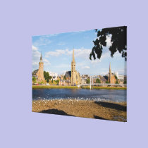Skyline and river of quaint town of Inverness canvas prints