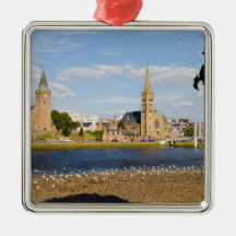 Skyline and river of quaint town of Inverness Ornaments