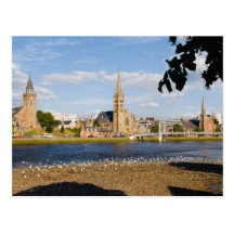 Skyline and river of quaint town of Inverness Post Card