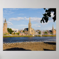 Skyline and river of quaint town of Inverness