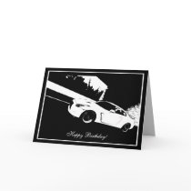 Skyline Rolling Shot CarTheme Birthday Card