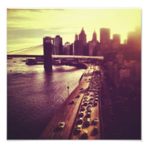 Skyline Sunset - Brooklyn Bridge and NYC Cityscape Photo Art