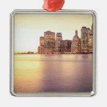 Skyscraper Skyline - New York City Sunset Christmas Ornaments
