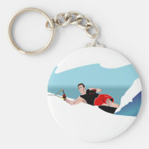 Slalom Waterskier Keychain