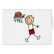 Slam Dunk Basketball - Red T-shirts and Gifts Greeting Cards