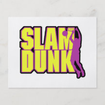 slam dunk text yellow and purple flyer design