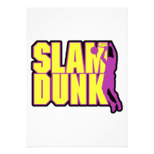 slam dunk text yellow and purple custom announcements