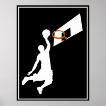 Slam Dunk White  Silhouette Posters