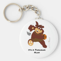 Slam Dunking Cartoon Bear Key Chains