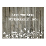 Slanted Wood Save the Date Post Card