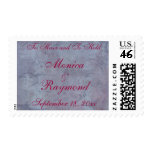 Slate Grey & Deep Burgandy Wedding Postage Stamps