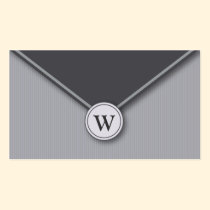 Slate Monogram Elegant Envelope Business Cards business cards