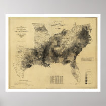 Slave Population Map 1861 Print