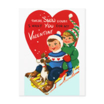 Sleddin' Valentine Postcard