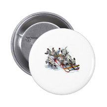 Sledding Dalmatian Pups Pinback Button
