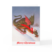 Sledding Dragon Christmas Cards