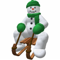 Sledding Vintage Snowman