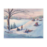 SLEDS, KIDS & SNOW by SHARON SHARPE Post Cards