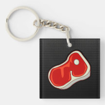Sleek Butcher's Steak Key Chains
