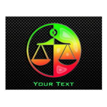 Sleek Justice Scales Post Cards