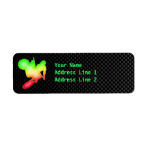 Sleek Motocross Whip Return Address Labels
