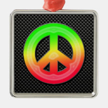 Sleek Peace Sign Christmas Ornaments