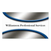 Sleek Silver with Blue Business Cards
