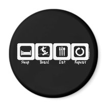 Sleep Board Eat Repeat Fridge Magnets