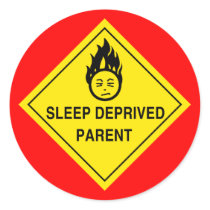 Sleep Deprived Parent Stickers - Red