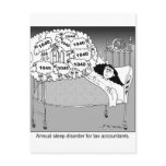 Sleep disorder for tax accountants post cards