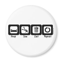 Sleep Dive Eat Repeat Fridge Magnets