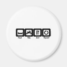 Sleep Ride Eat Repeat Fridge Magnets