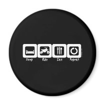 Sleep Ride Eat Repeat Refrigerator Magnet