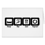 Sleep Run Eat Repeat Greeting Cards