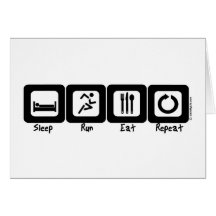 Sleep Run Eat Repeat Greeting Cards
