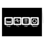 Sleep TrI Eat Repeat Greeting Cards