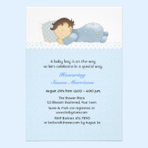 Sleeping Baby Boy Shower invitations