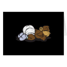 sleeping baby monkey greeting cards