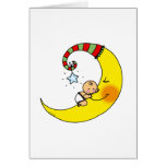 Sleeping baby on the moon cards