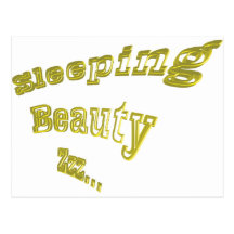 Sleeping Beauty ZZZ gold 3DD nice Post Card